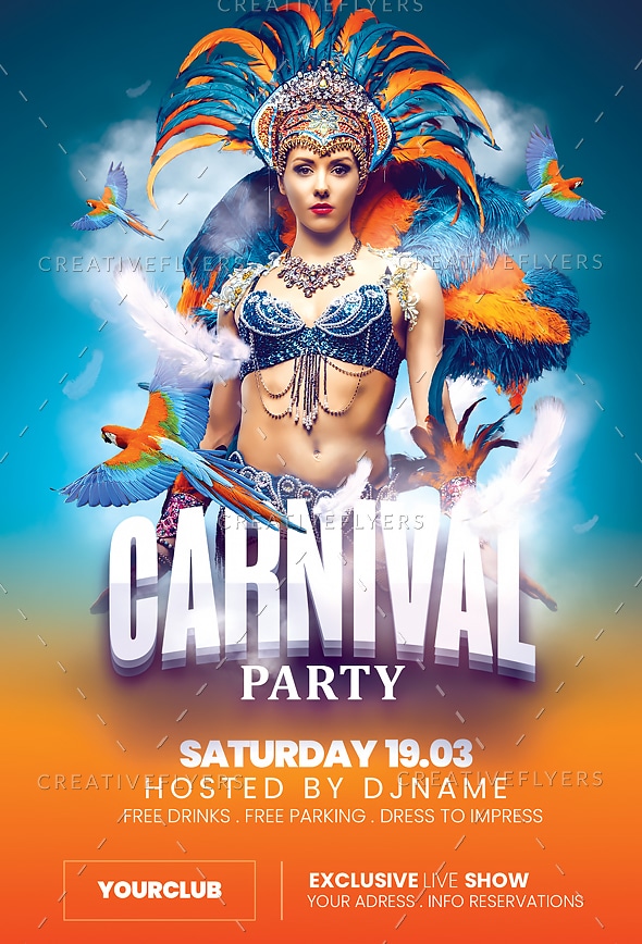 Carnival Party Flyer PSD