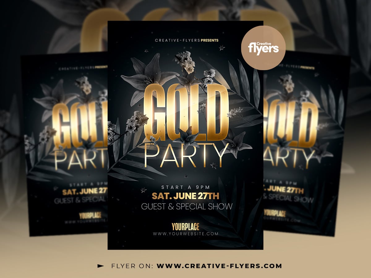 Gold Party Flyer Design