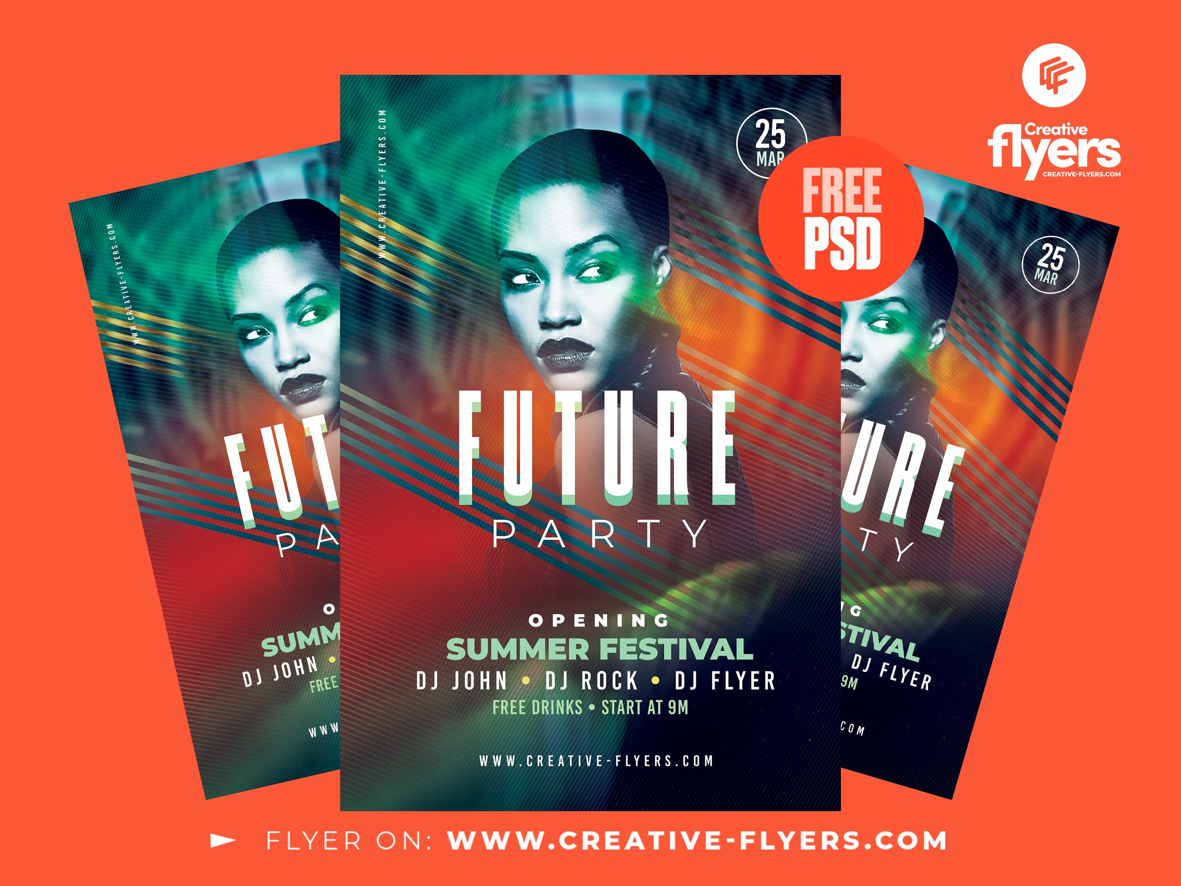 Future Party Music Poster for Photoshop - Creative Flyers