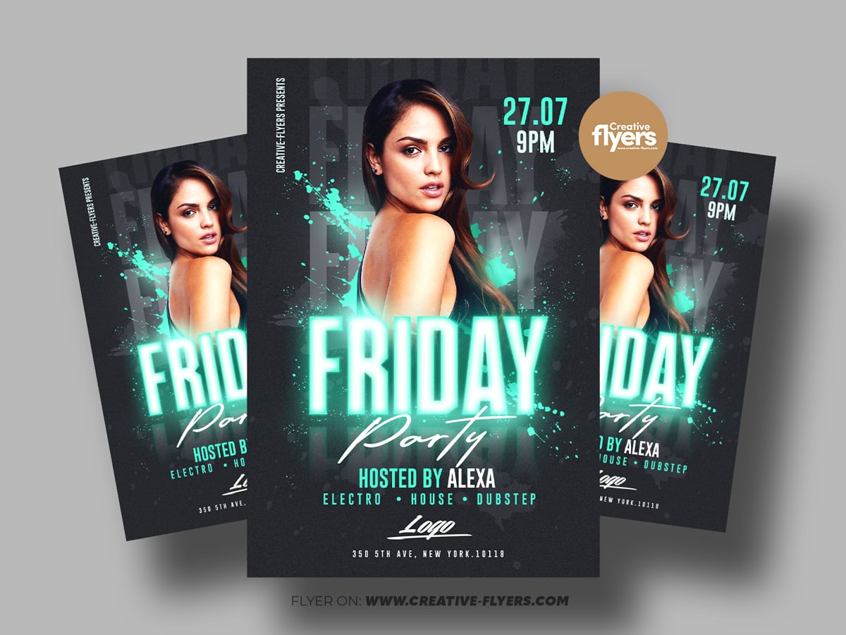 Friday Party Flyer PSD