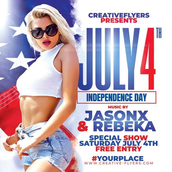July 4th Party Flyer to download