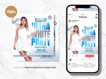 White flyer to promote your nightclub party