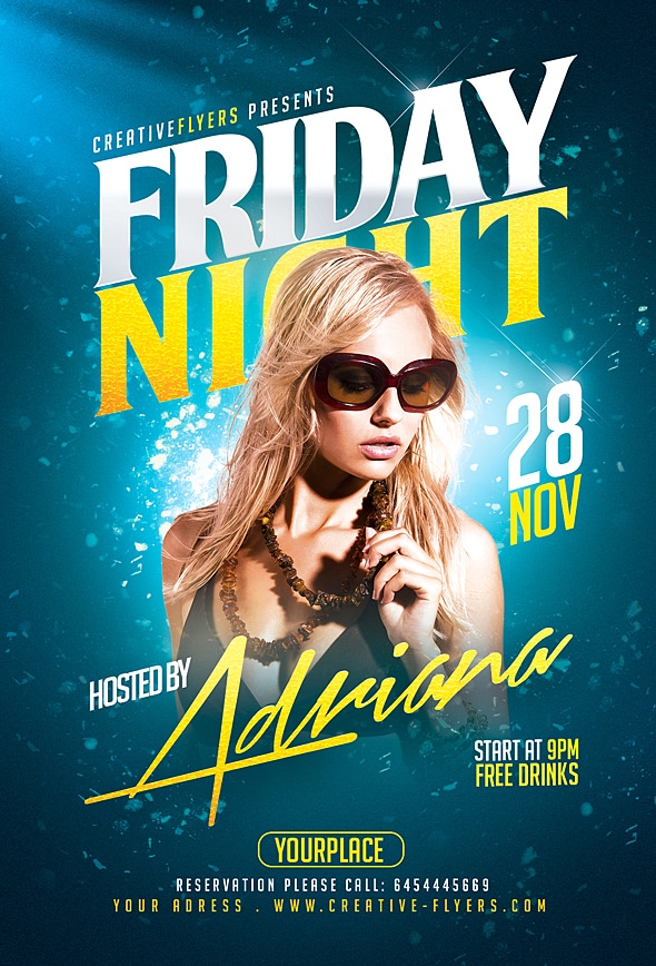 Party flyer template for Photoshop