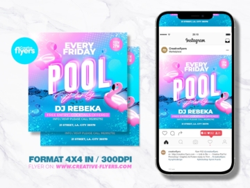 Pool Party Flyer for Photoshop