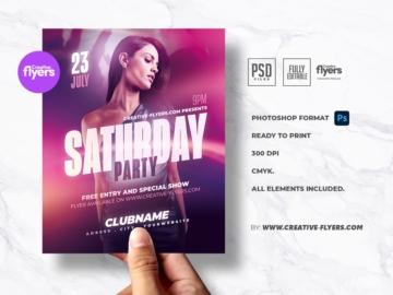 Saturday Party Flyer for Photoshop