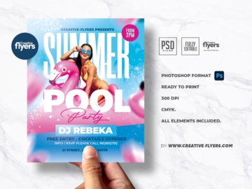 Pool Party Flyer for Photoshop