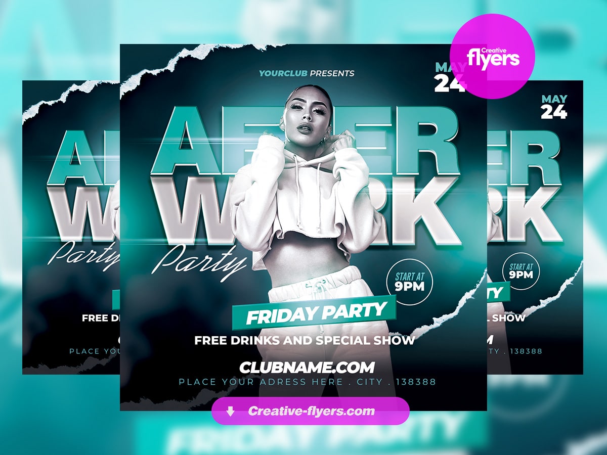 After Work Friday Night Club Party Flyer Graphic by StarPixels11 · Creative  Fabrica