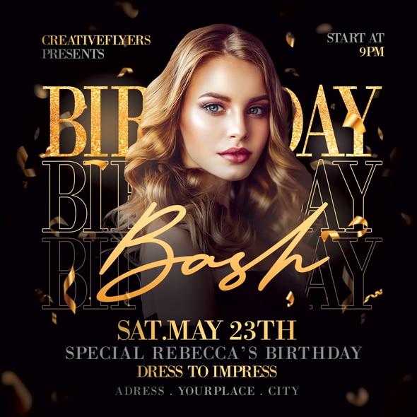 Birthday Bash Flyer Design to Download - Creative Flyers