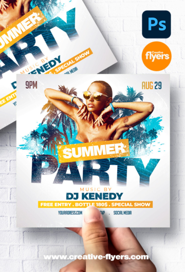 Creative summer flyer for Photoshop