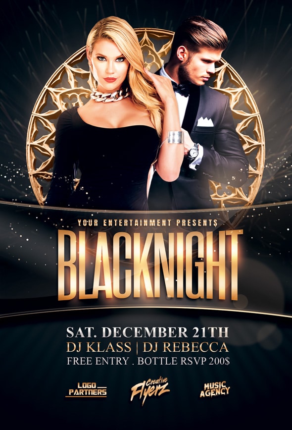Elegant Black Night Flyer