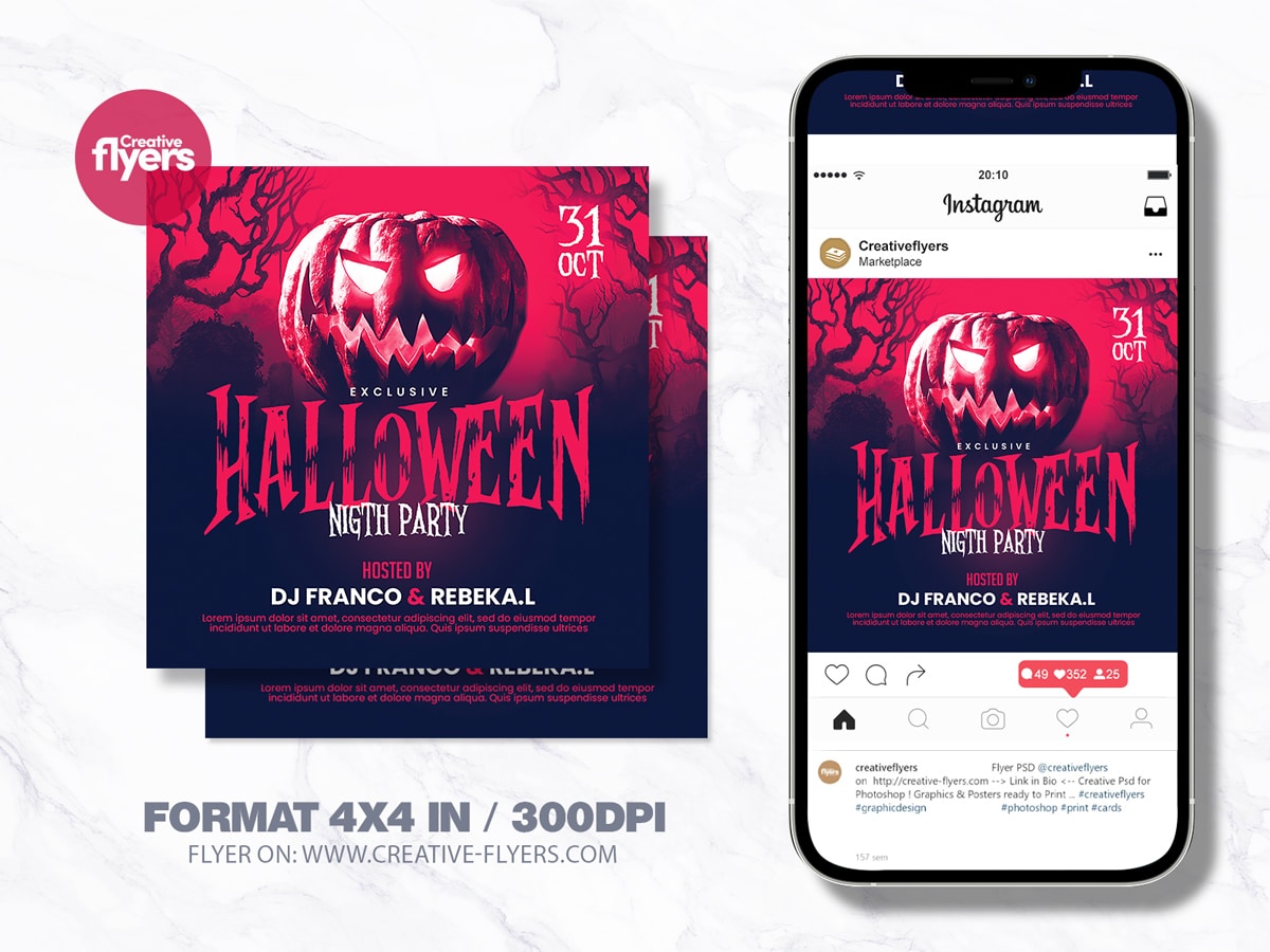 Scary Halloween Flyer Template For Photoshop - Creative Flyers