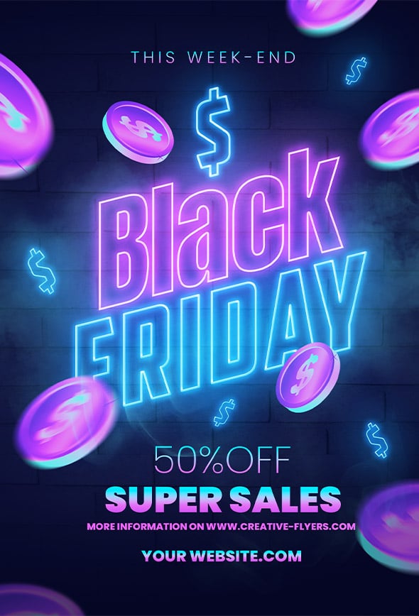 Black Friday Flyer with Neon
