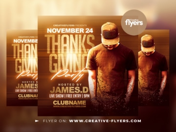 Thanksgiving Party Flyer PSD
