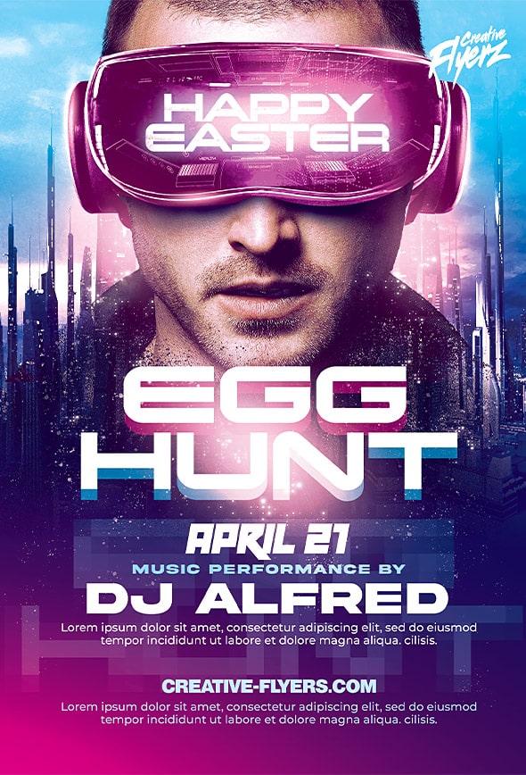 Futuristic Easter Party Flyer