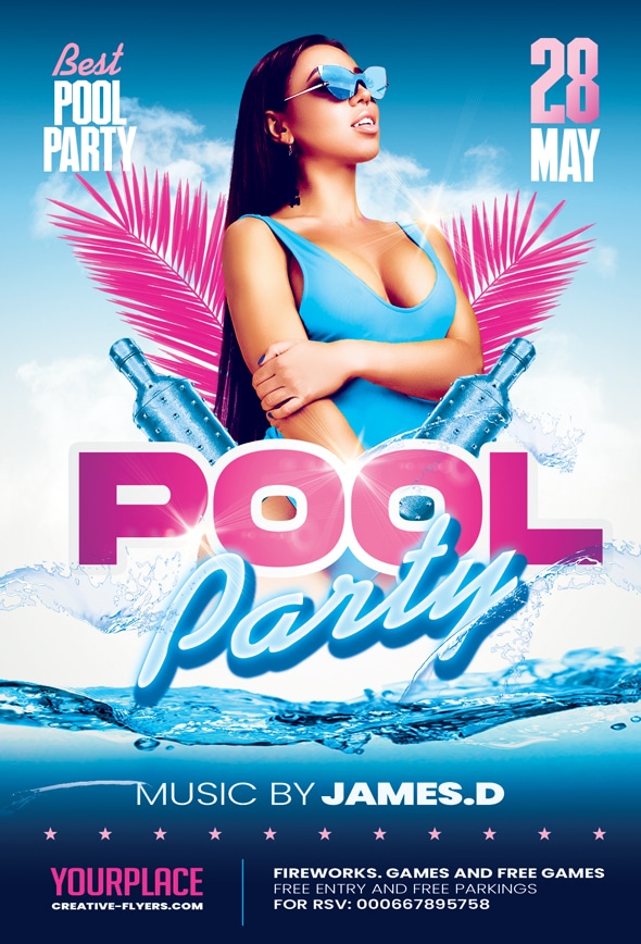 Pool Party Template for Adobe photoshop