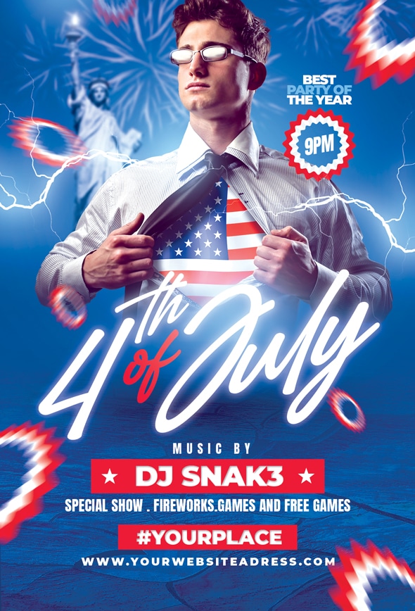 4th of July flyer template