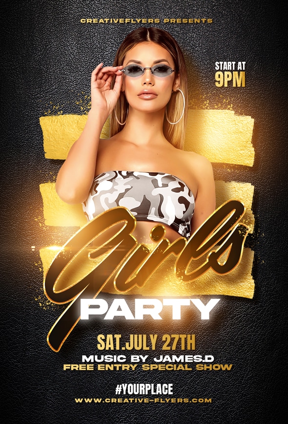 Girls Party Flyer Template
