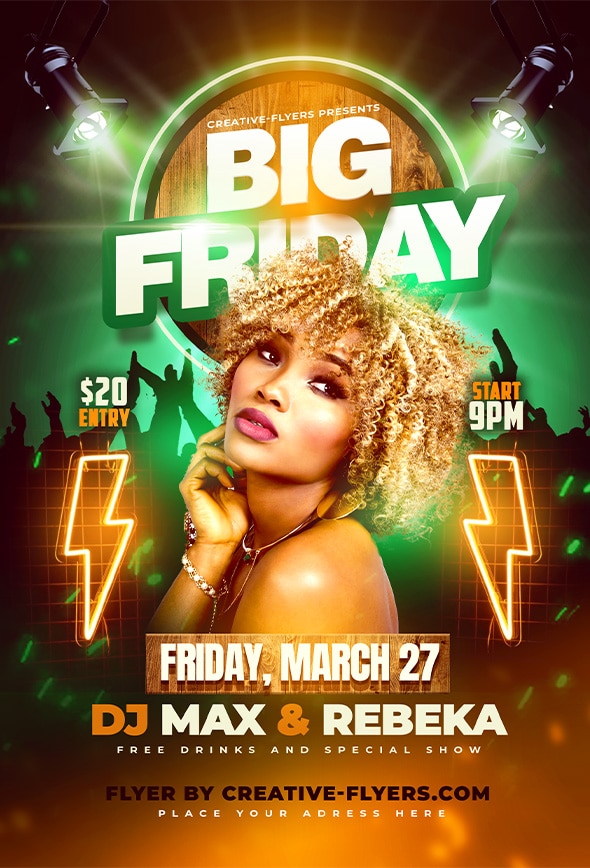 Big Friday Party Flyer PSD