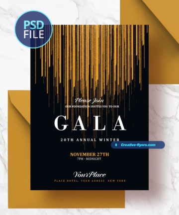 Black and Gold Gala Invitation