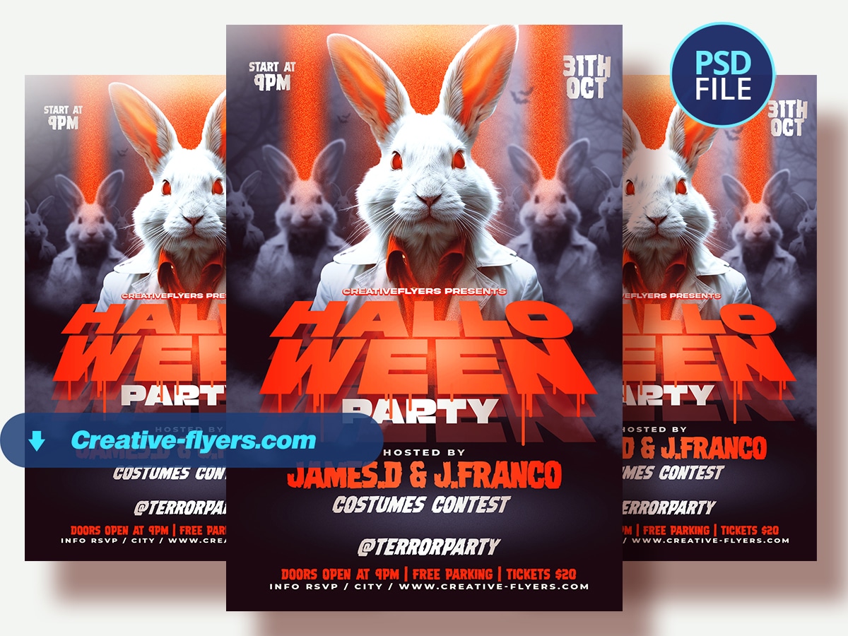 Halloween Dogs Party Flyer Template