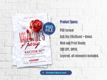 Red and White Valentine's Day Flyer