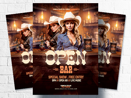 Open Bar Party Flyer