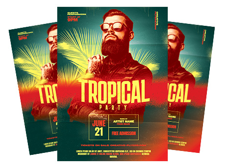 Tropical Party flyer template