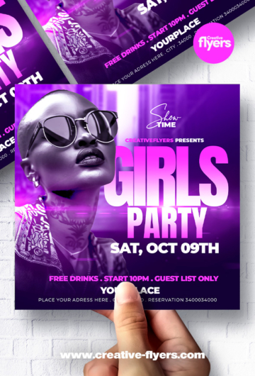 Girls party flyer