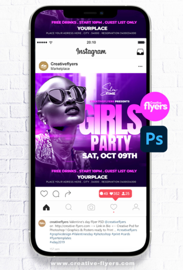 Girls party flyer