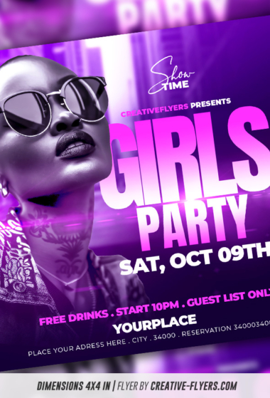 Girls party flyer