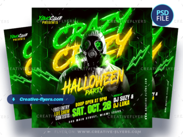 Crazy Halloween Party Flyer