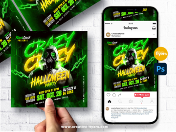 Crazy Halloween Party Flyer